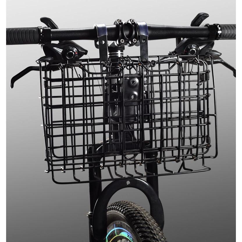 折りたたみ自転車 ブラック　前カゴ付き 自転車 前カゴ かご 籠 折り畳み サイクルバスケット フロント