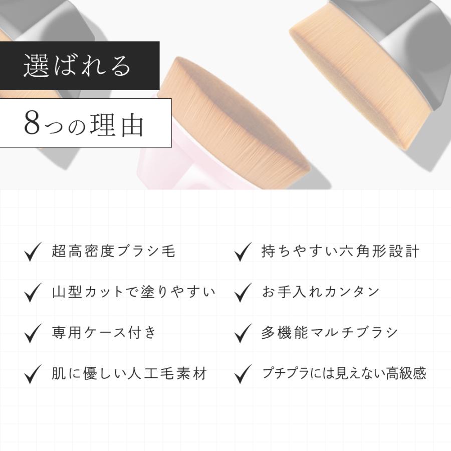 メイクブラシ ケース付き ファンデーションブラシ フェイスブラシ