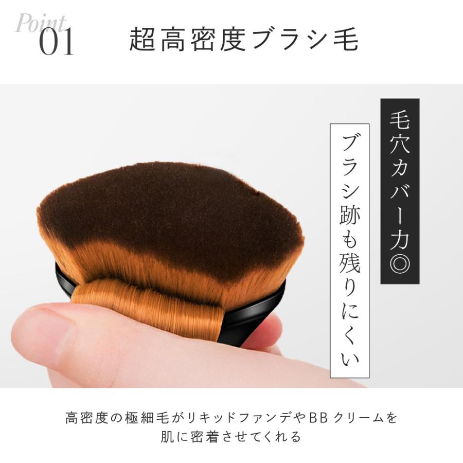 メイクブラシ ケース付き ファンデーションブラシ フェイスブラシ
