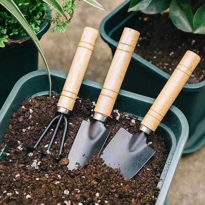 ガーデニングツール ミニ 3点セット 小型 スコップ 熊手 シャベル 園芸