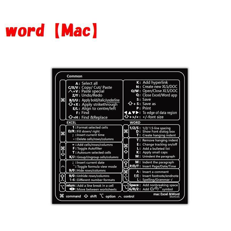 ショートカットキー ステッカー パソコンアクセサリー シール 防水 Windows用 Mac用 EXCEL用 word用 12バリエーション｜plusnao｜15
