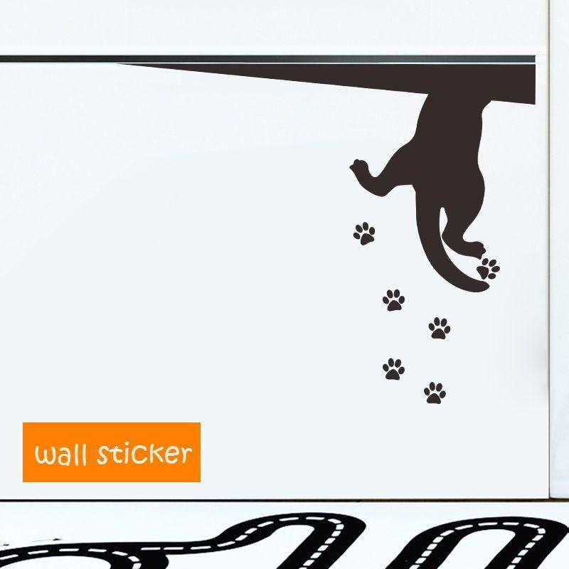 ウォールステッカー 壁紙ステッカー シール式 ウォールデコレーション インテリア用品 模様替え DIY ねこ 足跡 キャット 動物 アニマル