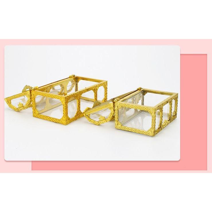 小物入れ 収納ケース 蓋付き 宝箱風 ミニサイズ クリア 文房具 お菓子