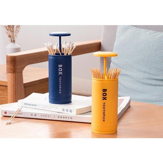 plusnao 爪楊枝入れ 爪楊枝ホルダー 綿棒ケース 綿棒入れ ワンプッシュ