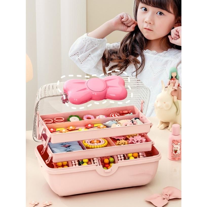 ピンクのリボン装飾アクセサリーケース ピンクのリボン装飾アクセサリーケース