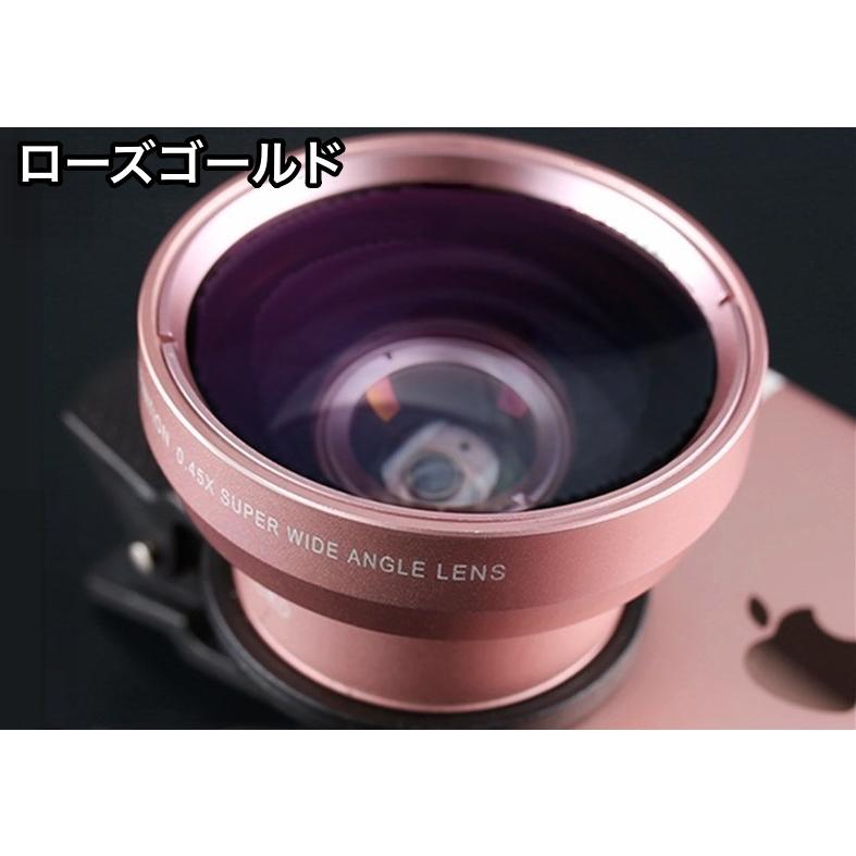 スマホカメラレンズ クリップ式 2in1 0.45倍 広角レンズ マクロレンズ