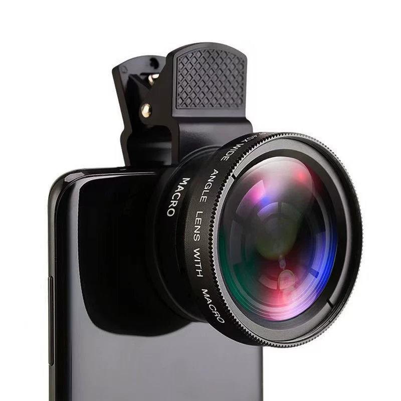 スマホカメラレンズ クリップ式 2in1 0.45倍 広角レンズ マクロレンズ