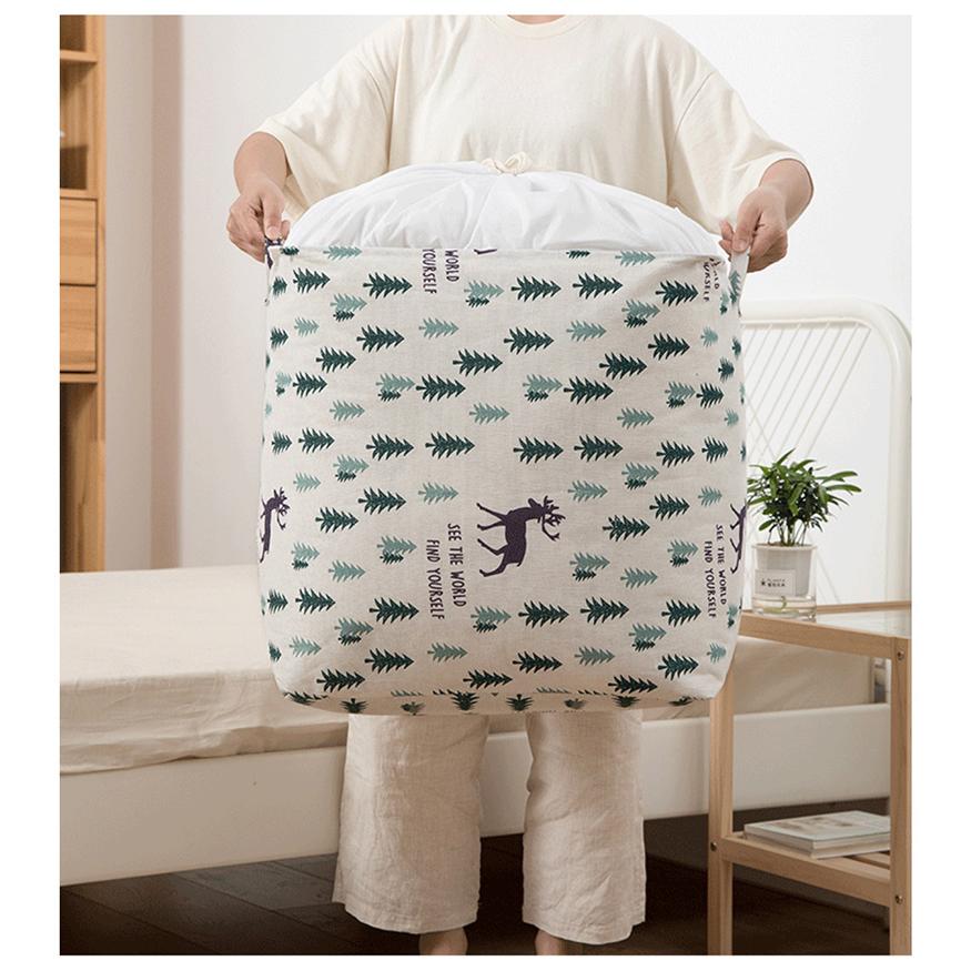 plusnao（プラスナオ） ランドリーバスケット 巾着型 四角 大容量