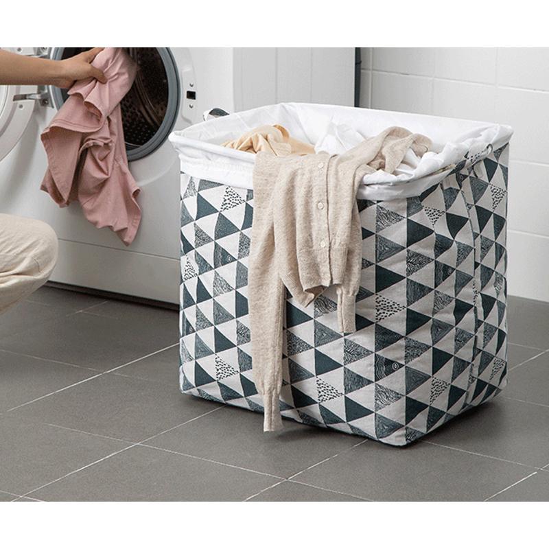 plusnao（プラスナオ） ランドリーバスケット 巾着型 四角 大容量