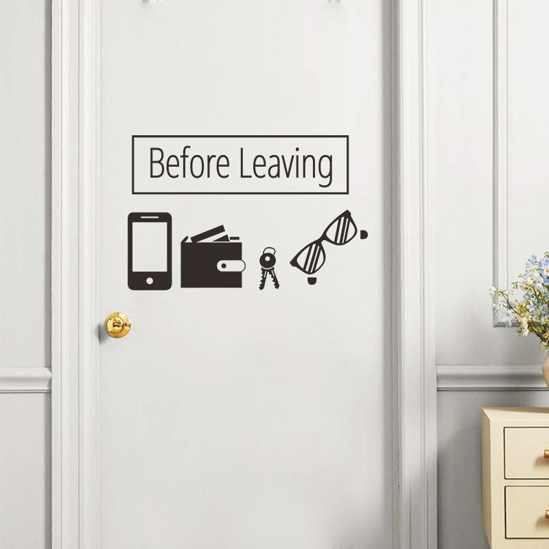 ウォールステッカー シール式 壁紙シール リマインダー イラスト 忘れ物防止 出発前 持ち物 確認 英文 英語 メッセージ おしゃれ かわいい シンプ プラスナオ Paypayモール店 通販 Paypayモール