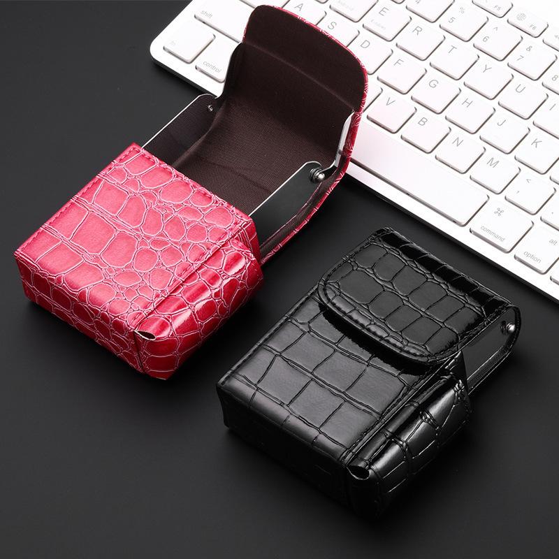 高い品質 シガレットケース タバコケース 喫煙具 たばこ入れ 煙草入れ 収納ケース ライター収納付き フェイクレザー クロコ柄 無地 単色 ブラック ブラウン1 100円 Aynaelda Com