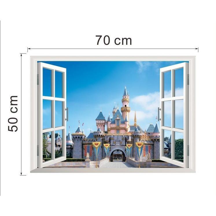 着後レビューで ウォールステッカー ウォールシール お城 キャッスル 青空 窓辺 窓際 だまし絵 トリックアート 3d 立体的 壁シール 壁紙シール 壁面装飾 壁装飾530円 Whitesforracialequity Org