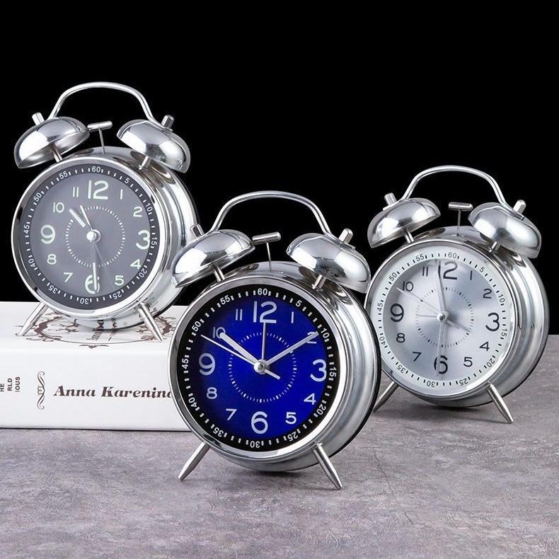 plusnao（プラスナオ） 目覚まし時計 置時計 レトロ ベル 金属 メタル