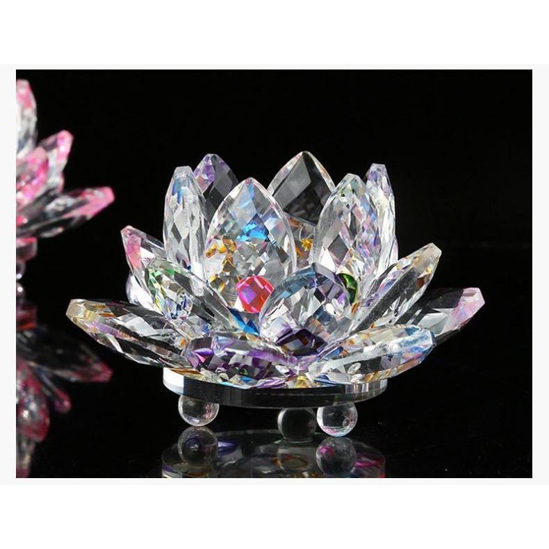 大型仏飯器　仏具　花遊び　花入　生花　華道　花器　インテリア　オブジェ plusnao 蓮の花 置物 クリスタル風 オブジェ 8cm サンキャッチャー