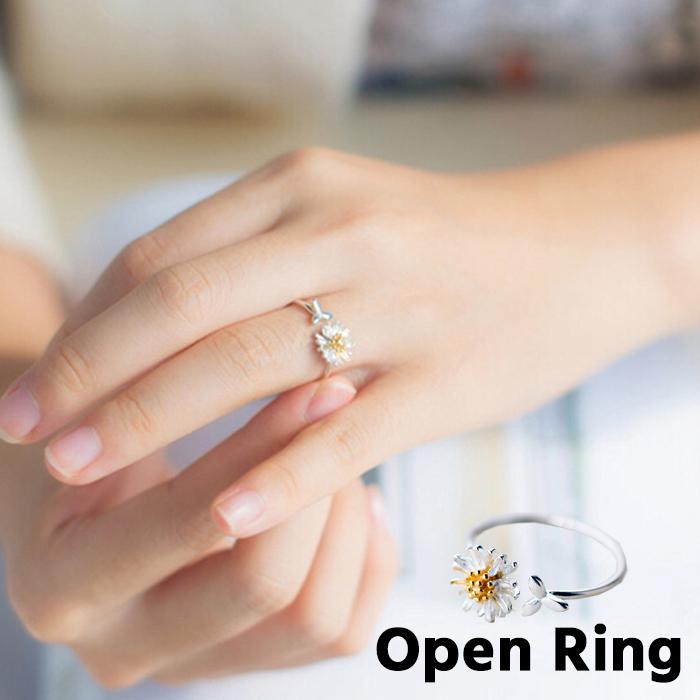 指輪 リング オープンリング レディース アクセサリー ジュエリー フリーサイズ 調節可能 菊 デイジー 花 フラワー シルバーカラー ゴールドカラー Zak プラスナオyahoo 店 通販 Yahoo ショッピング