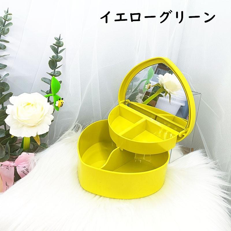メイクボックス バニティケース イエロー　コスメボックス　収納　ケース　鏡 メイクボックス コスメボックス ミラー 鏡 化粧品収納 コスメ収納 小物