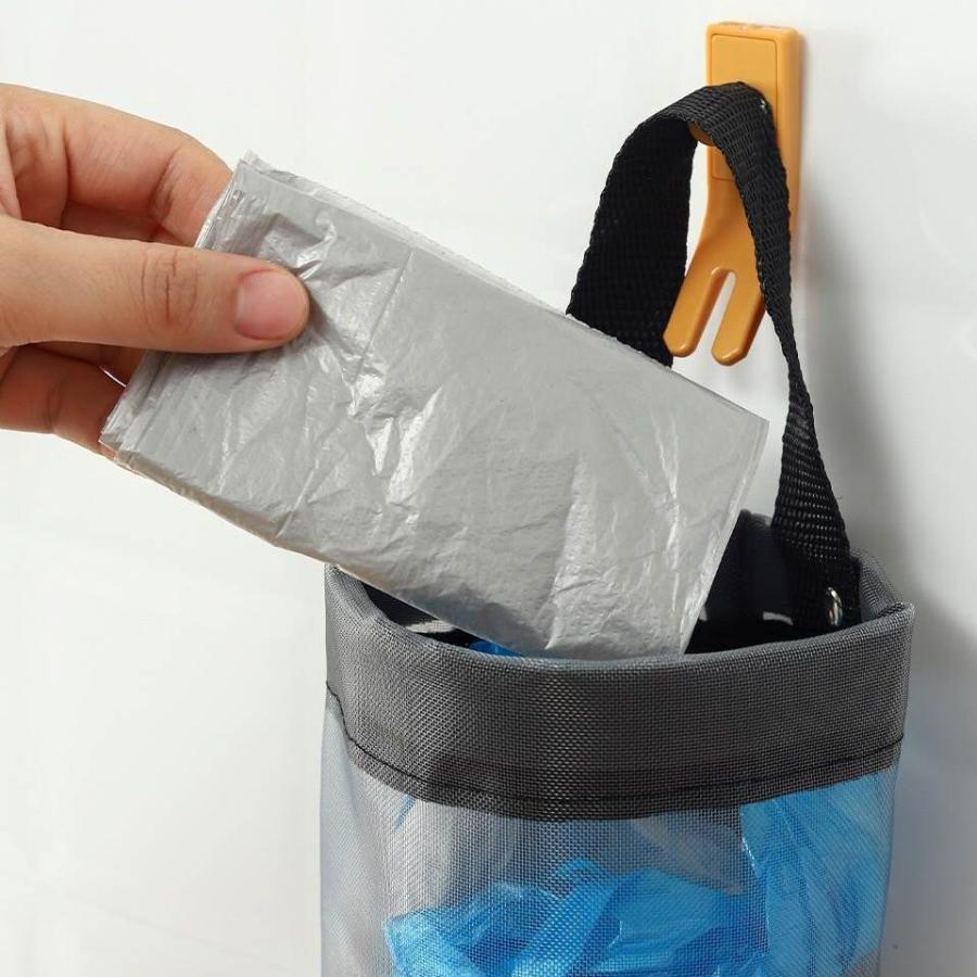 plusnao レジ袋ストッカー キッチン収納 ポリ袋入れ ゴミ袋入れ 吊り