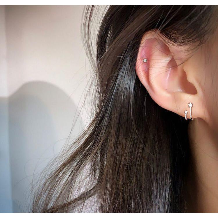 スタッドピアス アクセサリー レディース 女性用 2連風 星 スター 