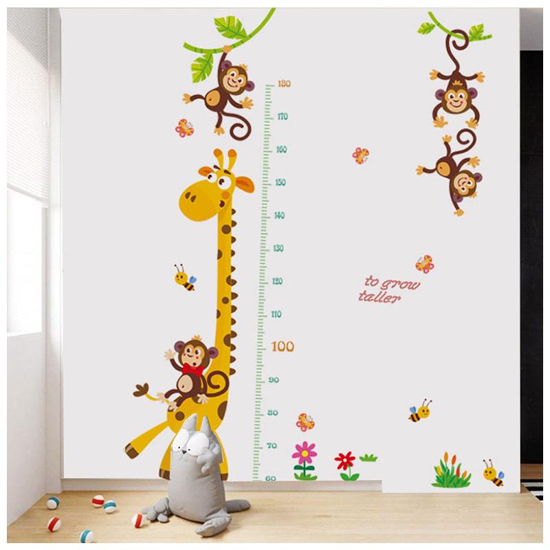 plusnao（プラスナオ） ウォールステッカー 壁紙シール 身長計 キリン