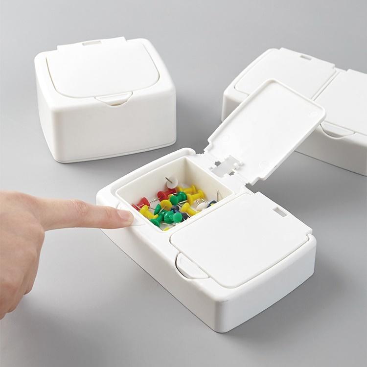 plusnao 小物ケース 小物入れ プッシュ式 綿棒ケース 収納用品