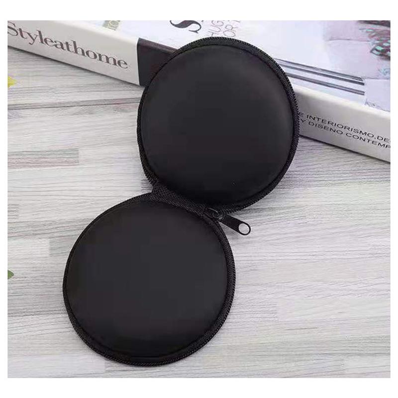 イヤホンケース ミニポーチ マルチケース 小物入れ ファスナー 円形 丸