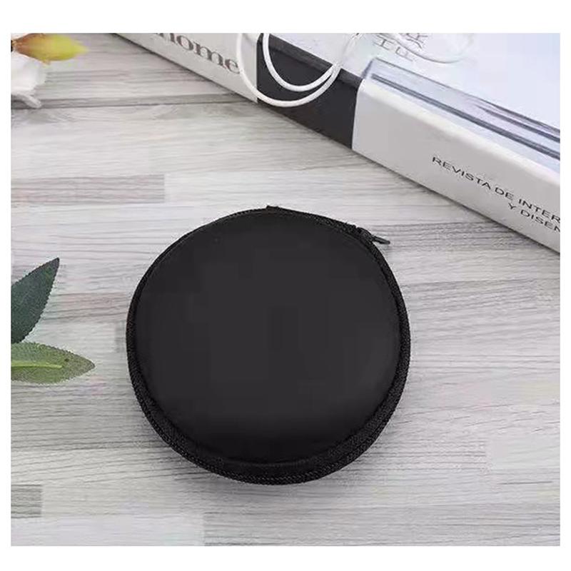 イヤホンケース ミニポーチ マルチケース 小物入れ ファスナー 円形 丸