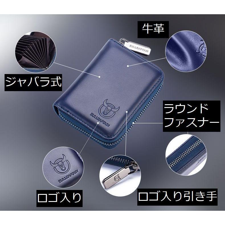 カードケース メンズ レザー 本革 シンプル 二つ折り ジャバラ 多収納 大容量 スキミング防止 フリーポケット 財布 小銭入れ カードホルダー コイ|plusnao|13