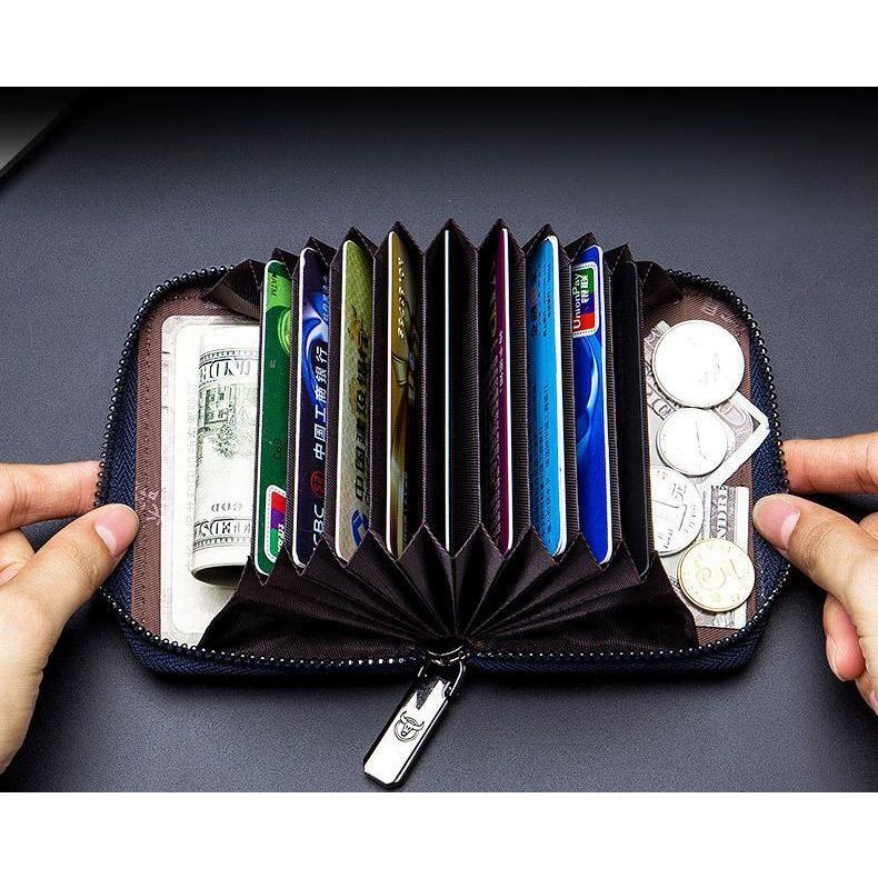 カードケース メンズ レザー 本革 シンプル 二つ折り ジャバラ 多収納 大容量 スキミング防止 フリーポケット 財布 小銭入れ カードホルダー コイ|plusnao|03