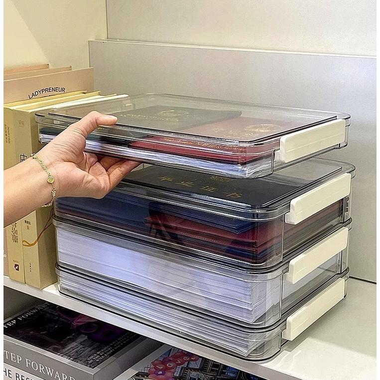 書類収納ボックス 収納ケース クリアケース 蓋付き 机上収納 事務用品