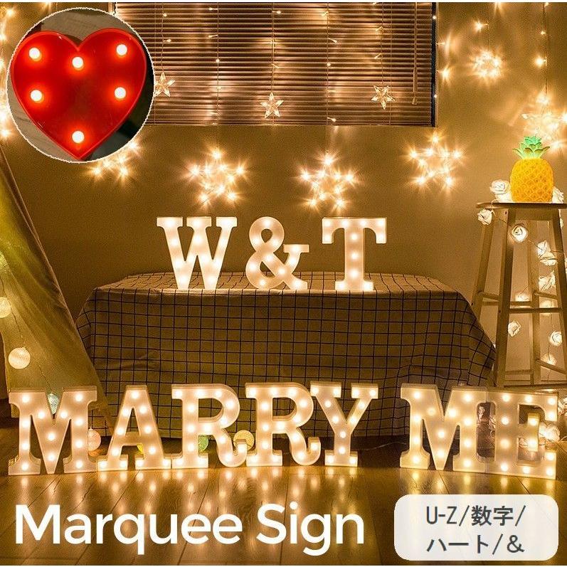 マーキーサイン マーキーライト LEDライト 電池式 アルファベット