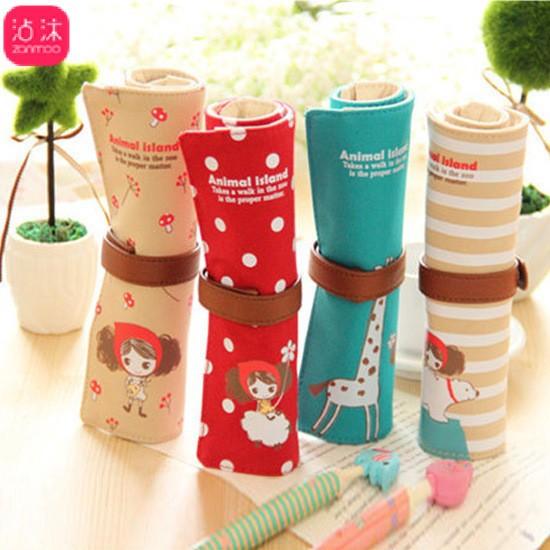 ロールペンケース 巻きペンケース ペンケース ロールタイプ ペン入れ 筆箱 文房具 メイクケース 小物入れ 布製 イラスト 可愛い かわいい おしゃれ プラスナオ Paypayモール店 通販 Paypayモール