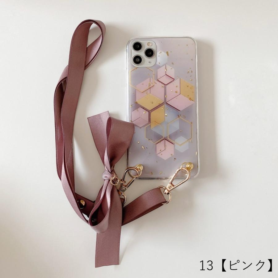 iPhoneケース スマホケース iPhoneカバー スマホカバー ショルダーストラップ付き スマホアクセサリー スマホ雑貨 幾何学模様 ラメ 半透明|plusnao|06