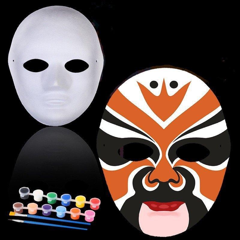 ブワ族 お面 マスク 送料無料！！ お面 3枚セット DIY用 マスク ハロウィン お祭り 縁日 男面 女面 狐面
