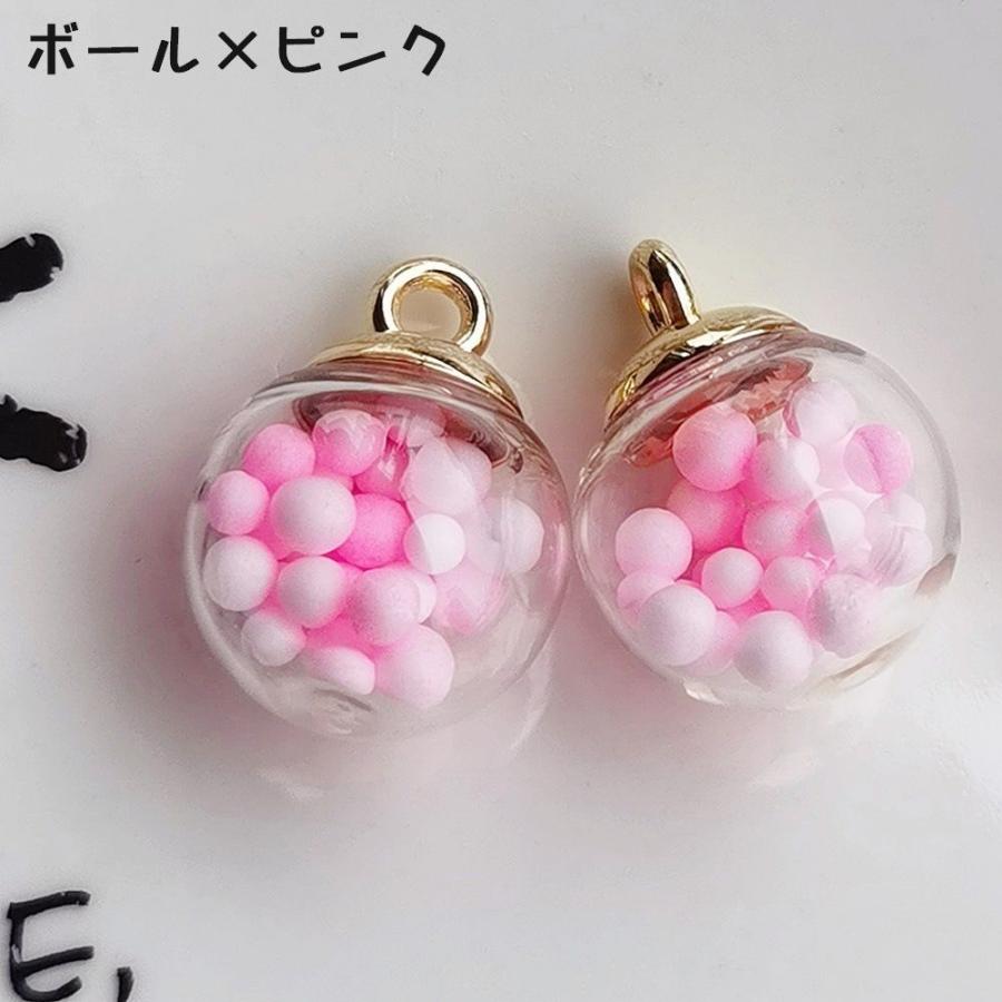 ガラスドームチャーム 4個セット アクサセリーパーツ ガラスボール