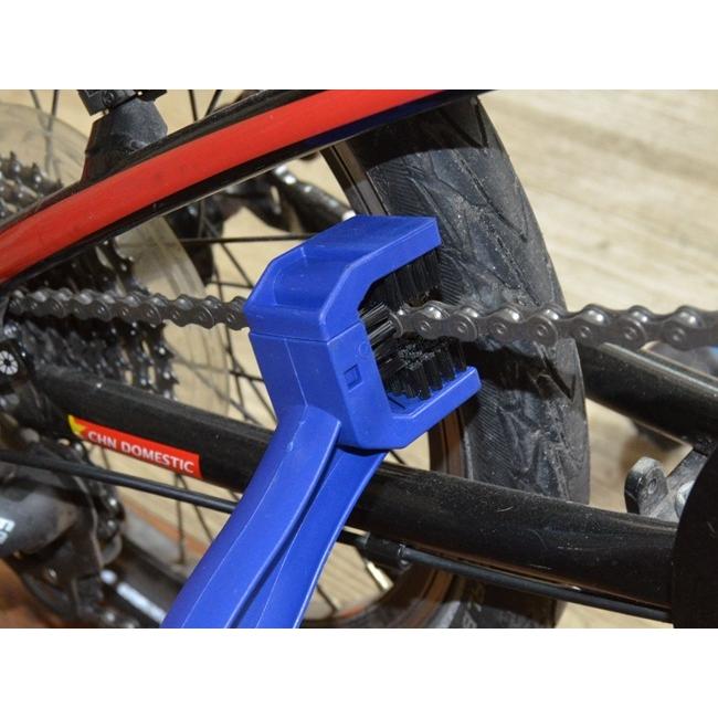 チェーンブラシ 自転車 バイク クリーニングブラシ 三面ブラシ コの字