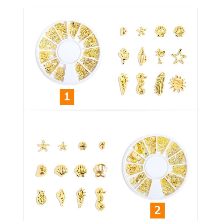 ネイルアートパーツ メタリックパーツ 12種入り ネイルアート用品 デコ