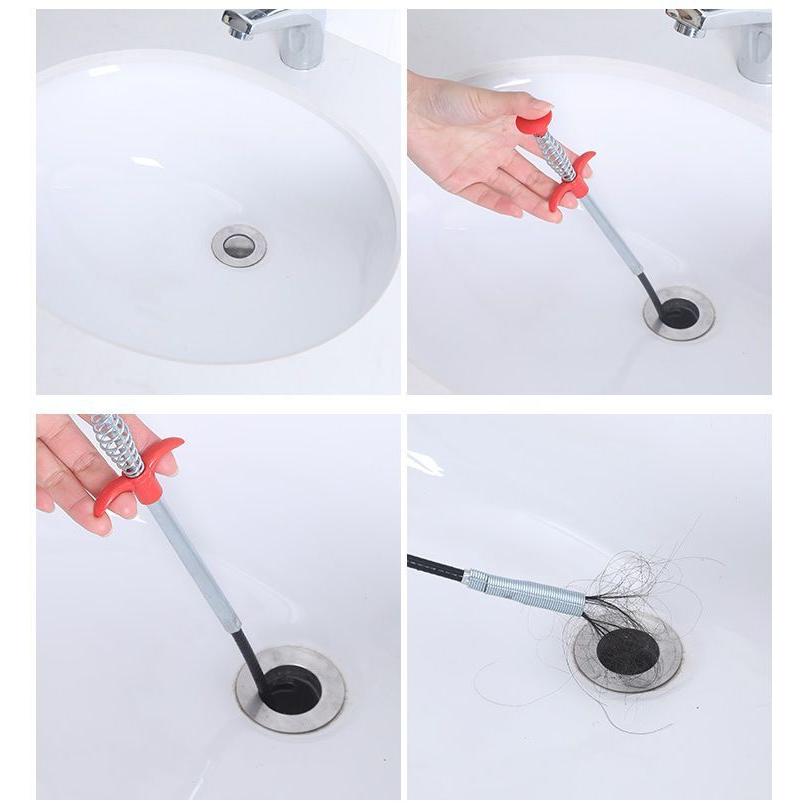 plusnao パイプクリーナー パイプブラシ ワイヤー式 ロング 4本爪 排水