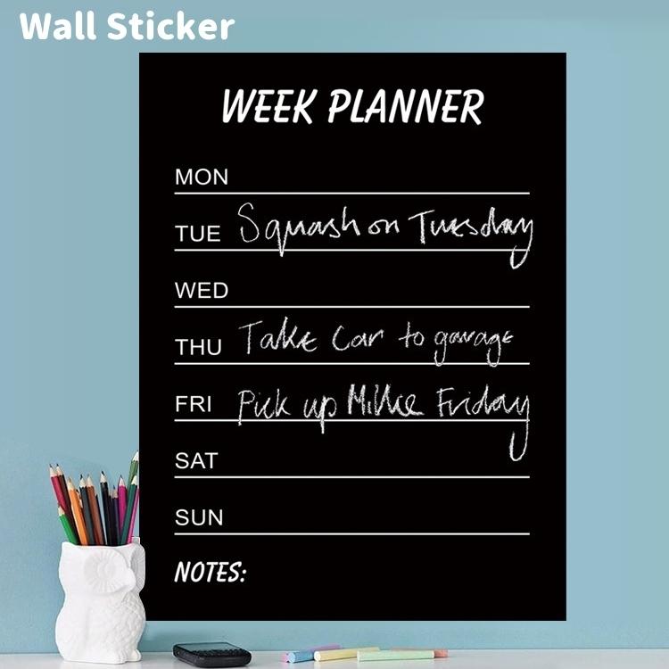 ウォールステッカー チョーク4本付き 壁ステッカー 壁紙シール 黒板風 数量は多 書き込み インテリア雑貨 便利 予定表 スケジュール ブラックボード Diy