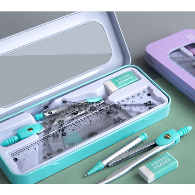 plusnao（プラスナオ） 定規セット 文房具セット 7点セット ケース付き