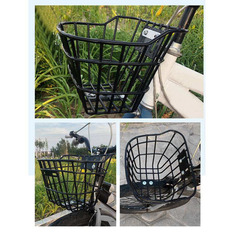 ブラック 自転車 前面バスケット付き 子供自転車用スチール 前かご フロントバスケット 取り付けネジ