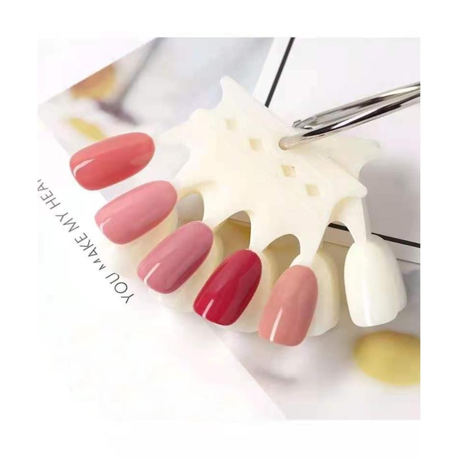 カラーチャート ネイルチャート 扇形 50色 10枚セット オーバル きれい