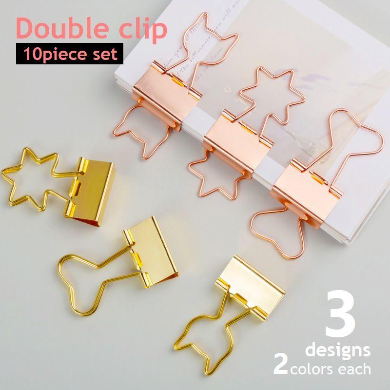 plusnao（プラスナオ） ダブルクリップ 10個セット メタルクリップ