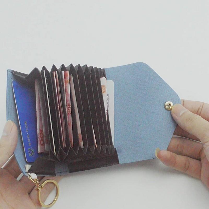 カードケース カードホルダー じゃばら キーホルダー付き ボタン フェイクレザー カード入れ お札入れ 小銭入れ レディース メンズ コンパクト 四角|plusnao|13