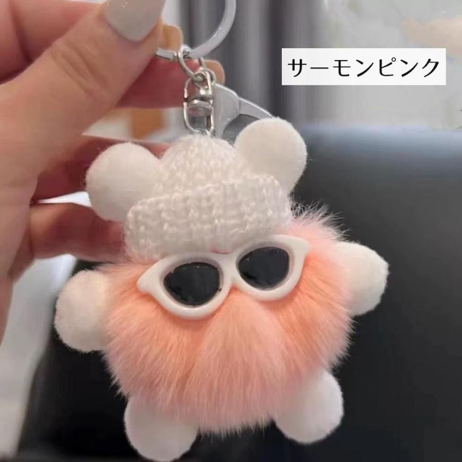 plusnao キーホルダー フェイクファー バッグチャーム ふわふわ