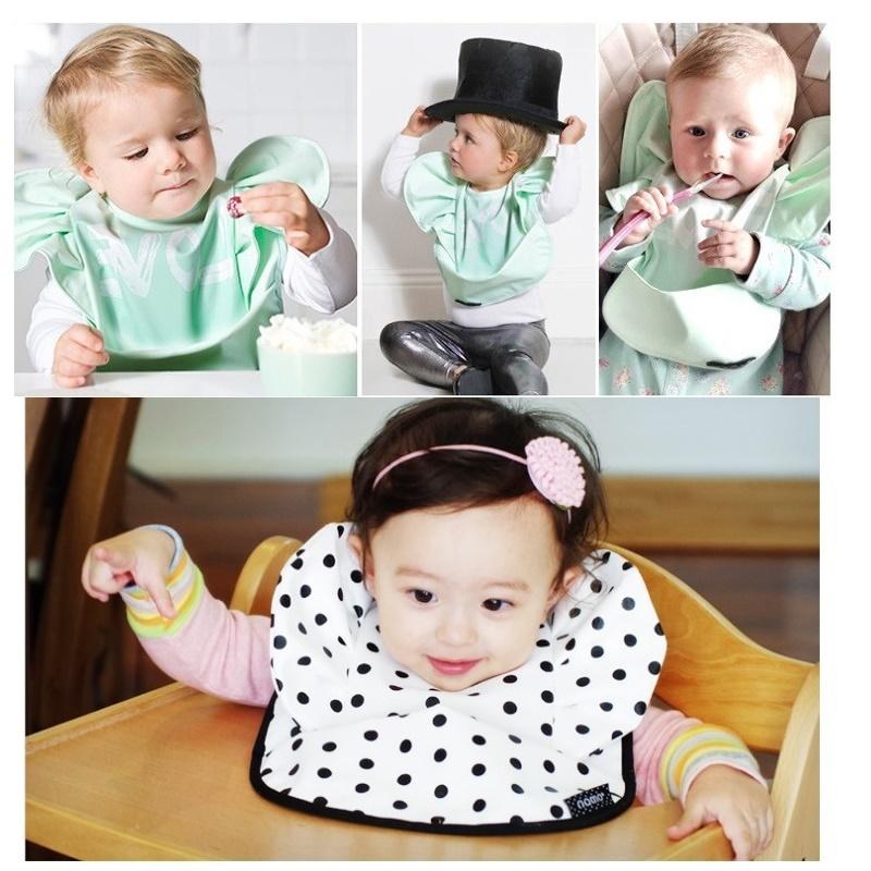 お食事エプロン よだれかけ スタイ ベビー おしゃれ 女の子 男の子 防水 大きめ ポケット付き 無地 ドット 水玉 フリル 可愛い 汚れない 安心 プラスナオ Paypayモール店 通販 Paypayモール