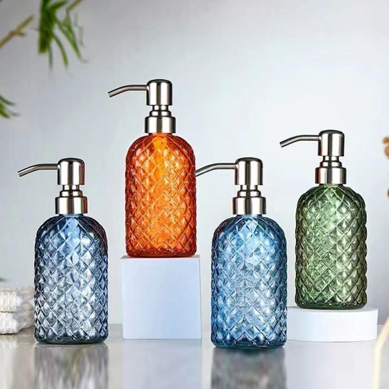 plusnao ディスペンサー 詰め替えボトル ガラス容器 シャンプー