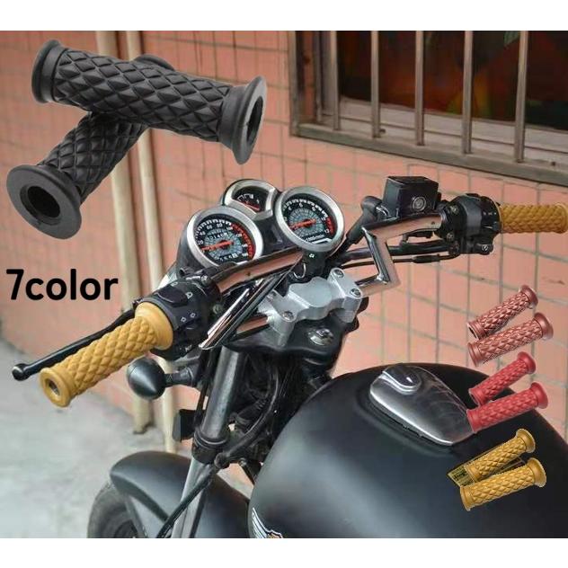 ハンドルグリップ 左右セット バイク用品 交換用 貫通タイプ 22mm 原付