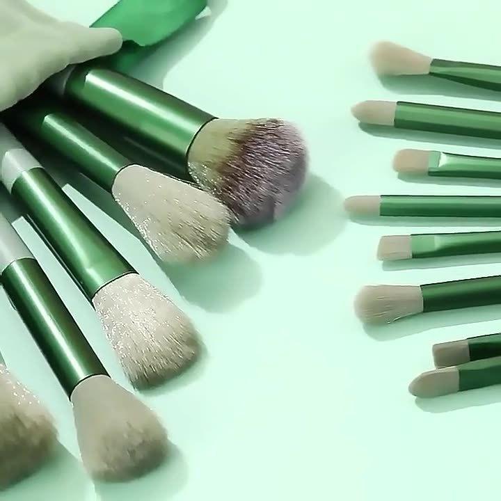 メイクブラシ 13本セット 収納袋付き 巾着袋 化粧筆 ファンデーション