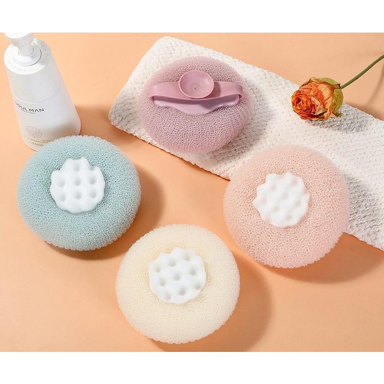 plusnao ボディスポンジ バススポンジ バス用品 バスグッズ 丸型