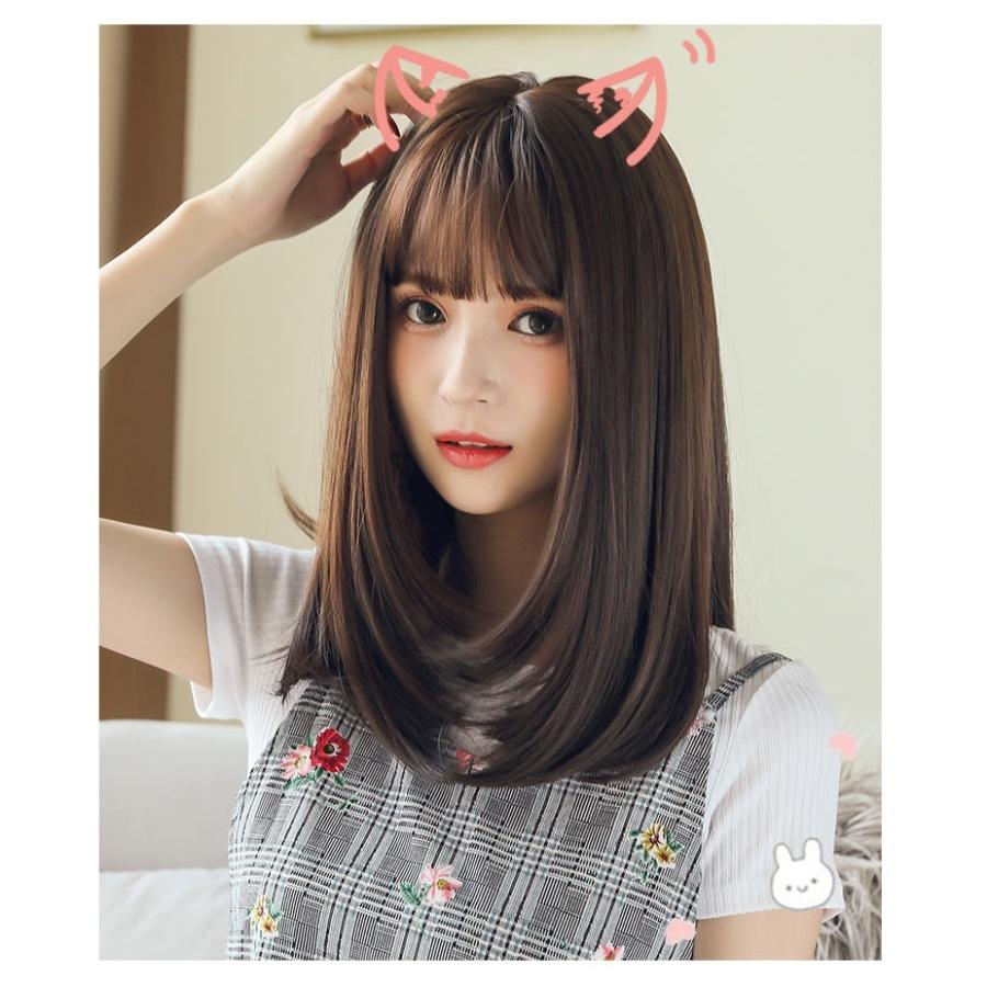 ウィッグ フルウィッグ セミロング レディース 女性 婦人 ストレート